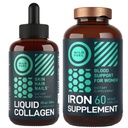 WILD FUEL Iron Supplemento per le donne con acido folico e collagene liquido Peptidi con Biotin Female Health and Beauty Bundle