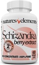 Estratto di bacche di Schizandra – 10:1 Estratto standardizzato con 2% Schizandrins – 1000mg Per Serving – 60 capsule di verdure – Non-GMO, senza glutine – Herb tradizionale cinese