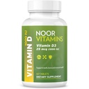 Noor Vitamins Halal Vitamin D, Halal Vitamin D3, 1000 Compresse IU, Supporta Bone, Immune & Heart Health, Non OGM, Gluten Free & Halal (60 Conte)