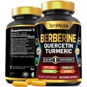 Integratore berbero per uomini e donne, Formula 8in1 con quercetina, curcuma, Aceto di sidro di mele, Radice di barbabietola e altro ancora - Digestivo, Supporto immunitario - Ricco in Nutriente - 90 capsule