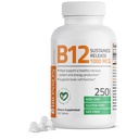 Bronson vitamina B12 1000 mcg Rilascio prolungato Premium Tablet non OGM Supporta il sistema nervoso, la funzione sana del cervello e la produzione di energia, 250 conte