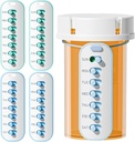 Odaro 4 Pack Pill Reminder, Lanyad o Sticker Pill Tracker, Lavorare con la maggior parte delle bottiglie, Tracciatore di farmaci riutilizzabile Sostituzione di Vitamina Settimanale (7 giorno)