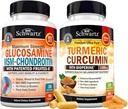 BioSchwartz curcuma erboristica con estratto di pepe nero 1500mg Complesso (1 mese di fornitura) Plus Glucosamine Chondroitin MSM Tripla resistenza Joint Support Supplement (1 mese di fornitura)