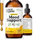 Gocce di supporto per l'alimento selvatico e organico - Buoni integratori alimentari w/Ashwagandha Root & Rhodiola Rosea - Gocce liquide naturali per l'energia positiva - Integratori calmi e rilassanti per le donne e gli uomini - 2 oz