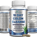 YUMMYVITE 15 giorni Pulitura e disintossicazione del colon, Formula di disintossicazione di erbe, Supporta la perdita di peso, Rilievo di costipazione - Aumenta l'energia. Tossine fluide, Detergente naturale sicuro del colon per gli uomini e le donne - 30 capsule