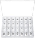 XL Pill Organizer 4 volte al giorno, BUG HULL Extra Large Weekly Pill Box Case, 7 giorni Vitamin Container Daily Pill Holder per olio di Cod-Liver, vitamine, integratori (bianco)