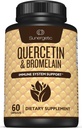 Sunergetic Premium Quercetin & Bromelain Supplemento – Potente Quercetin Bromelain Complex per aiutare a sostenere il sistema immunitario & supporto stagionale – Quercetin 1000mg Per Serving – 60 capsule
