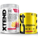 Cellucor Pre Workout & BCAA Bundle, C4 polvere pre allenamento originale, Punch di frutta, 30 Serve + polvere di BCAA XTEND, Punch di frutta Knockout, 30 Serve