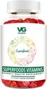 VITA GLOBE Superfood Gummy Vitamine – Assistenza Immune Salute e Antiossidante – Gummie di benessere giornaliere per adulti e bambini – Vegan, Non OGM, Gluten Free Superfood Supplement – 60 Count