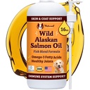 Natural Dog Company Wild Alaskan Salmon Oil Formula con Omega 3, Fish Oil for Dogs Supplement, Skin & Coat Dog Oil, Itchy Relief, Supporto immunitario per articolazioni e cuore, Food Topper, 16 oz.