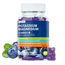 Magnesio Potassium Supplemento Gummies - Alto assorbimento Magnesio calma Glicinato & Potassium Citrate Plus Coenzyme Q10, DHA, D3, Mineral & Calcium per Zzz, Gambe & Muscolo - 60 Blueberry Gummies