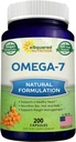 aSquared Nutrition Purified Omega 7 Grassty Acids-200 Capsule da Natural Sea Buckthorn, XL Vitamin Supplement,No Fish Burp,Vegan, Omega 3 6 9 per la perdita di peso completa