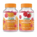 Calcio vitale con vitamina D + Magnesio di calcio, Gummies Bundle - Grande degustazione, Supplemento di vitamina, Senza glutine, OGM libero, Masticabile