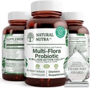 Natural Nutra Ultimate Flora Probiotico per le donne e gli uomini, aiuta a migliorare la digestione, contribuisce alla salute generale, promuove il sistema immunitario, multi-straina con Lactobacillus, Acidophilus, 60 capsule