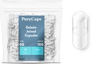 PureCaps USA - Empty Gelatin Capsules Size 00| 100 Pills Joined| Clear| Non-GMO Certified| SLS, Gluten, Preservative Free