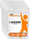 BulkSupplements.com Polvere di L-Arginina - Supplemento di Arginina, Supplemento di ossigeno nitrico, senza glutine e senza glutine, 1g per porzione, 1kg (Pack of 5) (11 lbs)