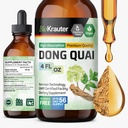 BIO KRAUTER® Menopause Supplementi per le donne* - Dong Quai Drops 4 Fl.Oz 56 Giorni di fornitura - Vegan Angelica Root Tintura per il supporto di menopausa - Alcol & Sugar Free - Relax & Women's Wellness