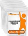 BulkSupplements.com Polvere di acido ascorbico - Supplemento di vitamina C, grado di cibo acido ascorbico - vitamina C in polvere, supporto immunitario - senza glutine, 1g per porzione, 5kg (11 lbs) (pacchetto di 5)