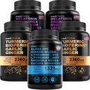 MEDCHOICE Turmeric & Ginger (240ct), Melatonina Dormire (180ct), e Cervello Nootropic (60ct) Supplemento Bundle - Trio Benessere per Cervello, Sonno, & Supporto Immune - Vegan, Non OGM, Senza glutine