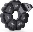 Grande organizzatore di pillole settimanali, scatola di pillole 7 giorno, KAPENS Daily Vitamin Case Large Capacity Compartments, contenitori di pillole per i supplementi di medicina dell'olio di pesce, nero