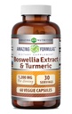 Incredibile Formulas Boswellia Extract & Turmeric Supplement | 1200 Mg Per Serving | 60 Veggie Capsule | Non-GMO | Gluten Free | Made in USA |