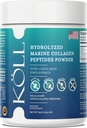Polvere di peptidi di collagene marino di KÖLL (300g) Collage senza zucchero senza aroma per le donne e gli uomini, supplemento di 10.000mg idrolizzato, Fonte di selvaggina, Non OGM, 0% Preservativi Tipo 1 per la salute di ossa e della pelle