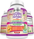 FRESH HEALTHCARE Pillole Multi Collagen con Tipo I, II, III, V & X Peptidi con Vitamina C, Acido Ialuronico - Supporta Capelli Sani, Pelle, Unghie e Giunti - 120 Capsule Kosher