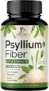Psyllium Husk Powder Capsule 2000mg, Pillole Natural Daily Soluble & Insoluble Fiber, Psyllium Husk Fiber Supplement Supports Digestion Colon Health & Regularity, Plant Based Supplement - 120 Capsule