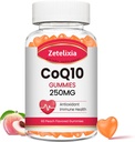 CoQ10 Gummies, 5X Better Absorption Coenzyme Q10 per l'energia cellulare e il supporto antiossidante, 60 Peach Gummies