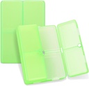 FYY Daily Pill Organizer, 7 scomparti Portable Pill Case Travel Pill Organizer,[Folding Design] Pill Box per Purse Pocket per mantenere le vitamine,Cod Liver Oil,Supplements and Medicine-Clear Green