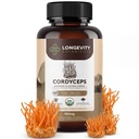Organic Cordyceps Mushroom Capsule Supplemento (120) | Pure Fruiting Body 10:1 High Strength Extract | 30% Beta-D Glucans | 9.000mg Raw Equivalent Per Serving | Energy, Stamina & Oxygen Support