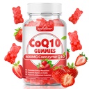 Softbear CoQ10 Gummies 400mg Coenzyme Q10 Supplemento per adulti, Alto assorbimento coq10 Plus Omega-3, Magnesio, Vitamina B3 & Zinc per l'energia cellulare e antiossidante, Sapore di fragola 60 Conte
