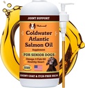Natural Dog Company Coldwater Atlantic Salmon Oil for Dogs (16oz) - Senior Dog Fish Oil Supplement con Omega 3, Facile da Digerire per Senior Dog Fish Oil, Liquid Dog Fish Oil Joint Support Supplement