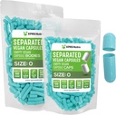 XPRS Nutra Vegan Formato 0 Capsule Separati - 500 Contatore Capsule Vuoti Premium Separati in Borse - Pillole 0 Vuoto per Integratore fai da te Riempimento (Aqua)