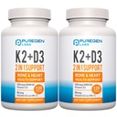 2 in 1 Formula ad alta potenza 90mcg Vitamina K2 (MK7) e 5000 IU Vitamina D3 Supplemento per Bone e Heart Health | Non-GMO Formula Vitamina D3 & K2 Complex, Totale 240 capsule I 8 mesi di alimentazione