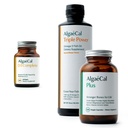 Bundle ALGAECALE - Vitamina D3 Completa (1000 UI) + Vitamine K2, E & A & A Calcium a base vegetale per ossa più forti & Fish Oil Omega 3 1200mg EPA DHA