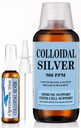 Liquido d'argento colloidale | 500 ppm, resistenza extra (32 oz) con bottiglia di spruzzo | Supplemento di supporto immunitario | Supporto per cellule staminali | Cura e guarigione superiore