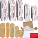 Lounsweer 2000 Pcs tessuto adesiva Bandages variety Pack Bulk assorted Sizes Flessibile tappeto traspirante tessuto bande per la famiglia First Aid pelle Wrap Finger Wound, naturale