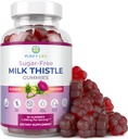 Zucchero-Free latte Thistle Gummies per fegato Cleanse Detox & Repair (Natural Blueberry-Raz Flavor) Cardo Mariano, Latte Detergente supplemento, Antiossidante supporto, Vegan, Sostituisce pillole &amp; capsule