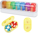 FYY Travel Pill Organizer, 14 scomparti Daily Pill Organizer Portable Pill Case Detachable Daily Pill Box for Purse Pocket to Hold Vitamins,Cod Liver Oil,Supplements and Medicine-White