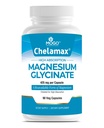 Chelamax Magnesio Glycinate. Mar Morto Sorgente, Magnesio 100% Chelato per il supporto del sonno, Crampi muscolari, Salute di ossa. Made in USA, 3rd Party Tested,Heavy Metal Free,Glicinato de Magnesio Capsules.