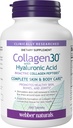 Webber Naturals Collagen30 con acido ialuronico, peptidi di collagene bioattivi, 180 compresse, aiuta a ridurre le rughe degli occhi e la linea facciale fine, non OGM