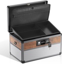 Scatola di blocco della medicina lucida, scatola di blocco della medicina, scatola di sicurezza Boxes【Medium Black】 12 x 7.68 x 7,87 pollici, cassetta di sicurezza di primo soccorso per il farmaco