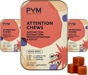 PYM Attenzione chews supporto per la procrastinazione, messa a fuoco e produttività, 60 conte | 518mg L-carnitina, 54 mg di tirosina, 11mg L-Taurine - Caffeina-Free | All-Natural Mood Boost supplemento Made in USA