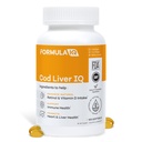 FIQ - Cod Liver IQ - Cod Liver Oil Softgels - Fonte naturale di vitamine A & D e Omega-3 acidi grassi - Cuore, fegato e salute immunitaria - 100 Softgels