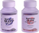 Lemme Sleep & Glow Bundle - Sleep Gummies, un Drug-Free Nighttime Aid & Glow Biotin & Collagen Hair Gummies for Strong, Thick Hair & Ridotto Shedding - Gluten/Gelatin Free, Non-GMO - 60 Ct.
