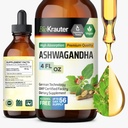 BIO KRAUTER Ashwagandha Liquid Drops - Ashwagandha Supplementi per la calma - Vegan Mood Support Drops - Alcol & Sugar Free - 4 Fl.Oz.