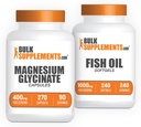 Magnesio Glycinate capsule 240ct + Fish Oil Softgels 240ct Bundle