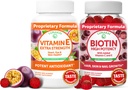 Lunakai Vitamina E e Biotin Gummies Bundle - 3000 mcg Gummies per Adulti Energy Support and Bone Health - Vitamine per capelli, pelle e giovanile Aspetto