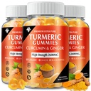 Gummies curcuma curcuma curcuma (3 Pack) - Curcumina curcuma curcuma curcuma curcuma curcuma curcuma curcuma curcuma supplementi con Ginger & pepe nero Gummies per il supporto muscolare immunitario Pelle sana - Vegan, senza glutine, basso zucchero - per gli adulti